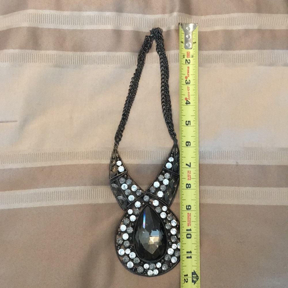 Large Statement Piece Gem Necklace - image 4